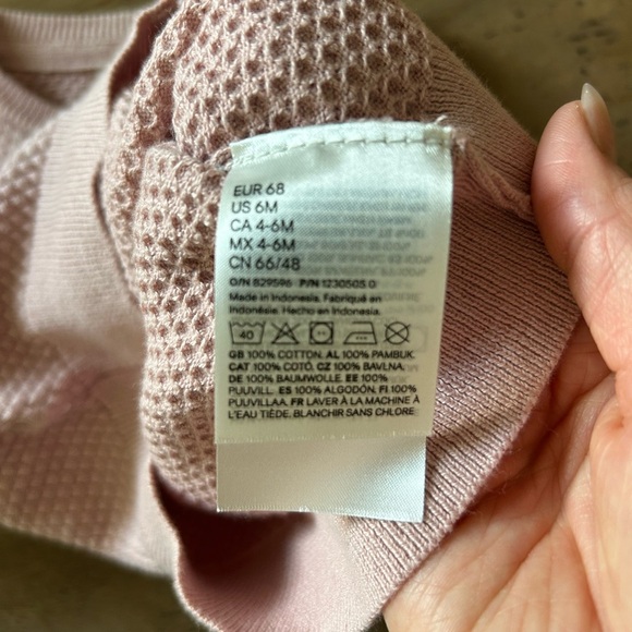 H&M Blush Textured Knit Sweater BNWT 4-6M - Picture 3 of 5